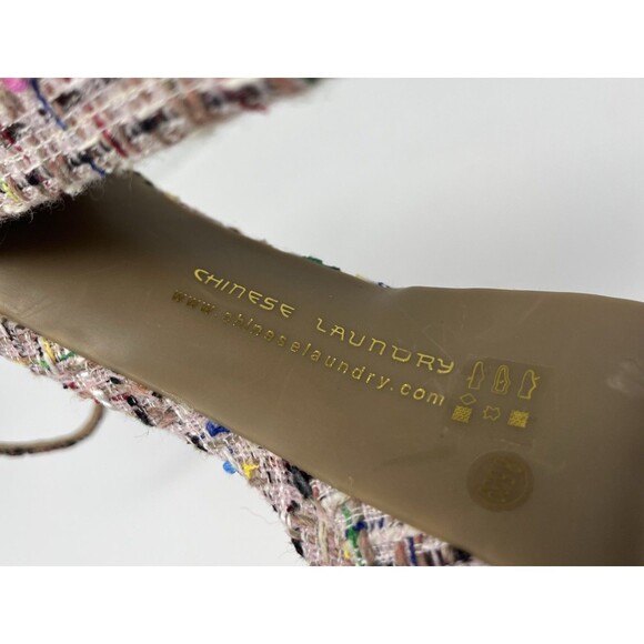 NWOT Chinese Laundry Womens Avenue Platform Heel Shoes Y2K Sz 8.5 Pink Tweed - Picture 13 of 16